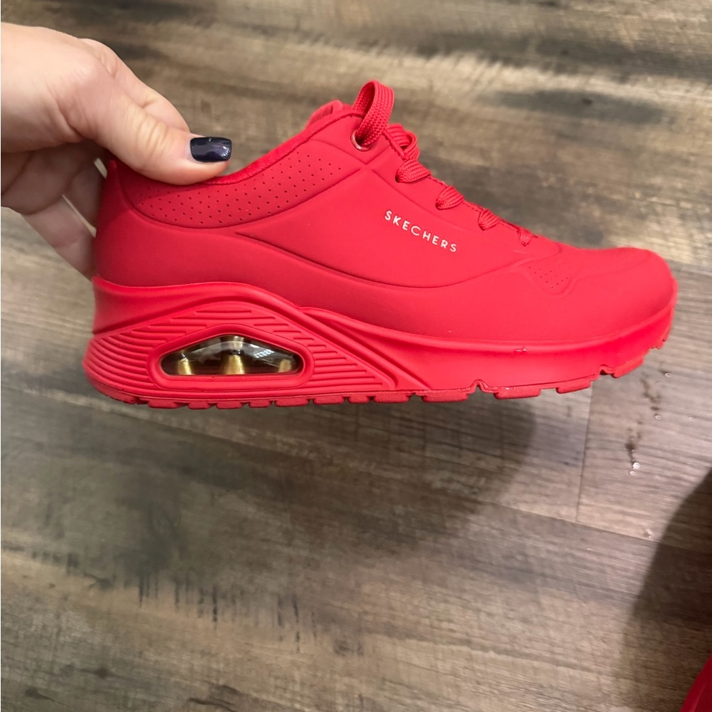 Skechers Women's Bold Red Sneakers - Picture 5 of 7